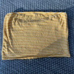 Super cute American Eagle tube top, mustard yellow and white striped